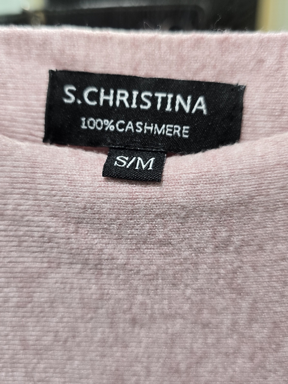 100% CASHMERE Christina Pink Crewneck Sweater with Rhinestone Checker Mickey - Picture 4 of 5